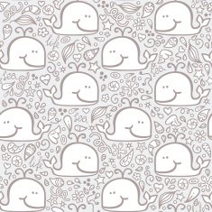 doodle whales pattern