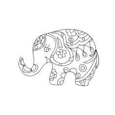 Elephant zentangle N2