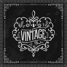 Hand Drawn Chalk Vintage Label N5