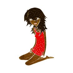 cartoon pretty girl N163