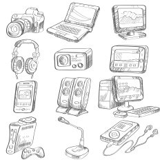 Pencil drawing of electronic gadget