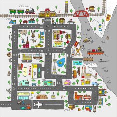 Doodle city map Isolated N3