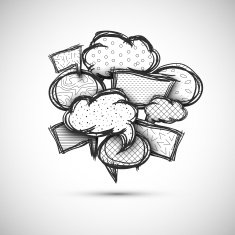 hand drawn bubble speech N3