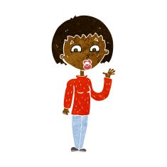 Cartoon Woman Waving N504