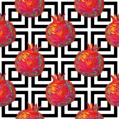 Seamless pattern with pomegranate N2