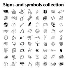 Big doodle set collection icon vector N3