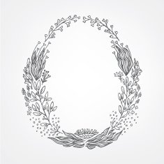 hand drawn forest wreath N3
