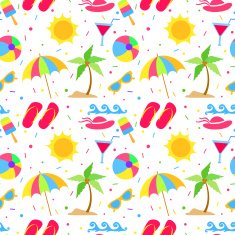 Summer elements seamless pattern
