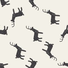 deer doodle seamless pattern background N4