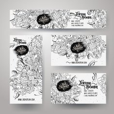 Corporate Identity templates set with doodles summer N3