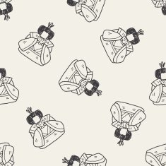 Japanese queen doodle seamless pattern background N2