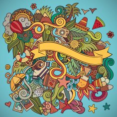 Doodles abstract decorative summer background N12