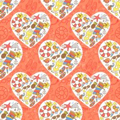 Summer beach heart pattern