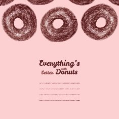 Text frame 'Everything's better with donuts' Donut illustration
