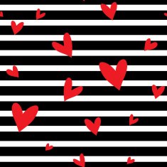Seamless vector striped pattern with hearts N8