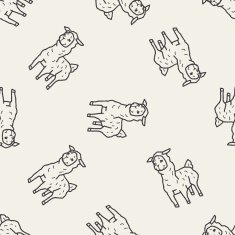 llama doodle seamless pattern background N2