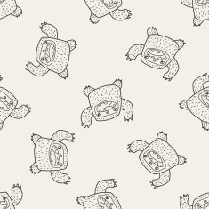 monster doodle seamless pattern background N32