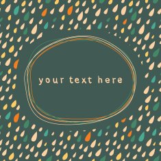 Doodle frame and drops seamless dark background