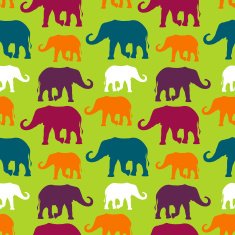 Seamless pattern with hand drawn silhouette elephants N11