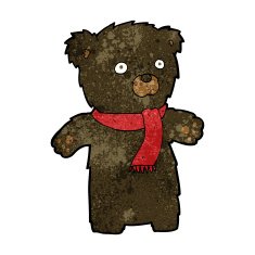 cartoon cute black bear N56