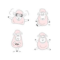 Funny sheep character design