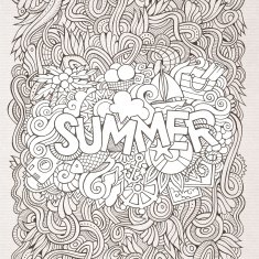 Summer hand lettering and doodles elements N17