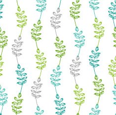 Seamless pattern of vintage leaves