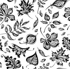 Seamless pattern of vintage leaves N2