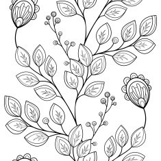 Vector Seamless Monochrome Floral Pattern N261