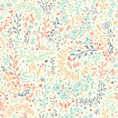 Vector seamless floral pattern Hand draw doodles N4