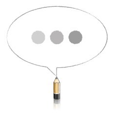 Lead Pencil Drawing Oval Speech Balloon with Ellipsis