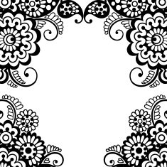 Flower vector ornament frame N7