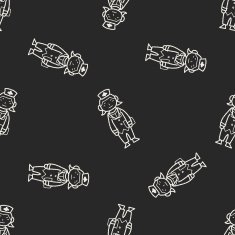 Doodle Nurse seamless pattern background N4