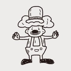 clown doodle drawing N128