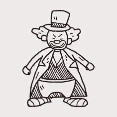 clown doodle drawing N129