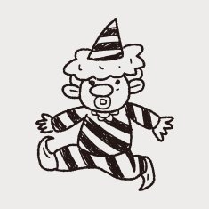 clown doodle drawing N132