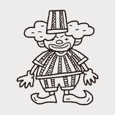 clown doodle drawing N135