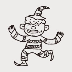 clown doodle drawing N136