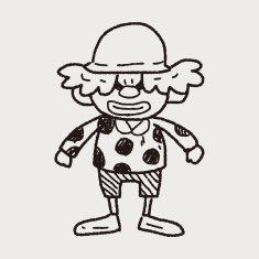 clown doodle drawing N138