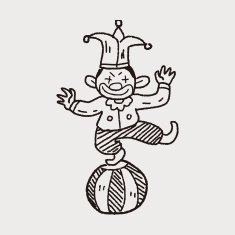 clown doodle drawing N139