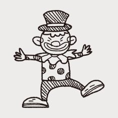 clown doodle drawing N140