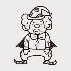 clown doodle drawing N143