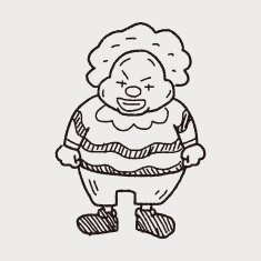 clown doodle drawing N144