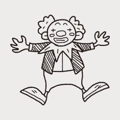 clown doodle drawing N145