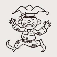 clown doodle drawing N146
