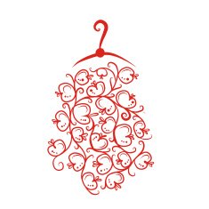 Dress with floral ornament on hanger sketch for your design