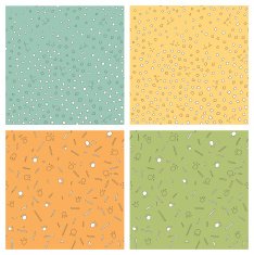 Set of 4 seamless animal footprints