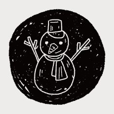 snowman doodle drawing N12