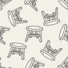 table doodle seamless pattern background N18