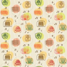 seamless vector 1950's radio pattern